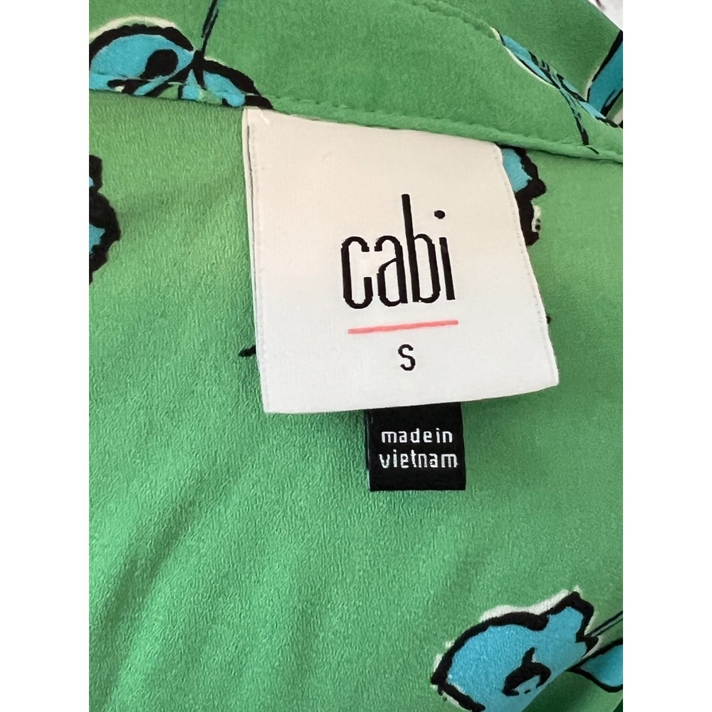 Cabi blouse Sketchbook Floral Go-to Top Small Shirt 5891 Green #5891 Long Sleeve - Picture 3 of 9